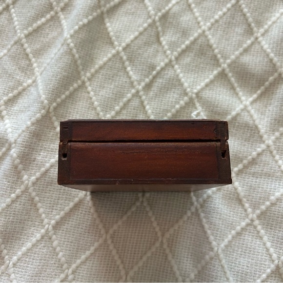 Hand Painted Impressionist Mountain Snowy Wood Trinket Vintage Stamp‎ Box 1980s - Picture 5 of 5